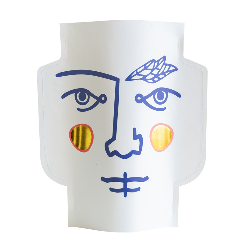 Mediterranean Waterproof Paper Vase with Gold Embossing