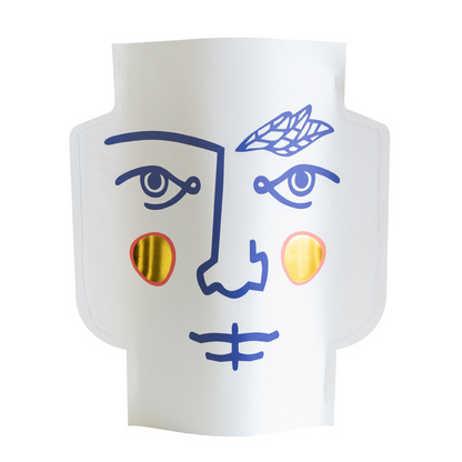 Mediterranean Waterproof Paper Vase with Gold Embossing