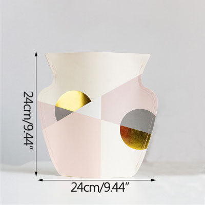 Mediterranean Waterproof Paper Vase with Gold Embossing