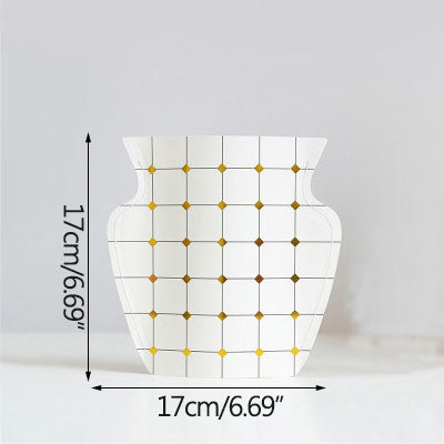Mediterranean Waterproof Paper Vase with Gold Embossing