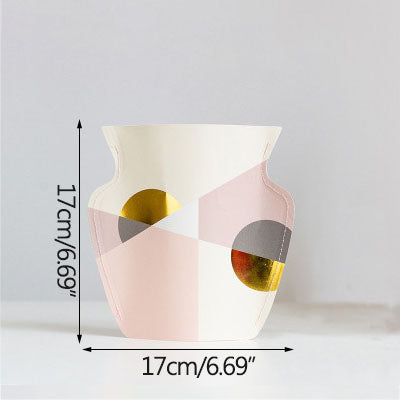 Mediterranean Waterproof Paper Vase with Gold Embossing